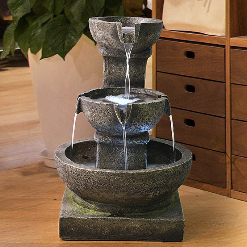 Dakota Fields Resin Fountain with Light Wayfair